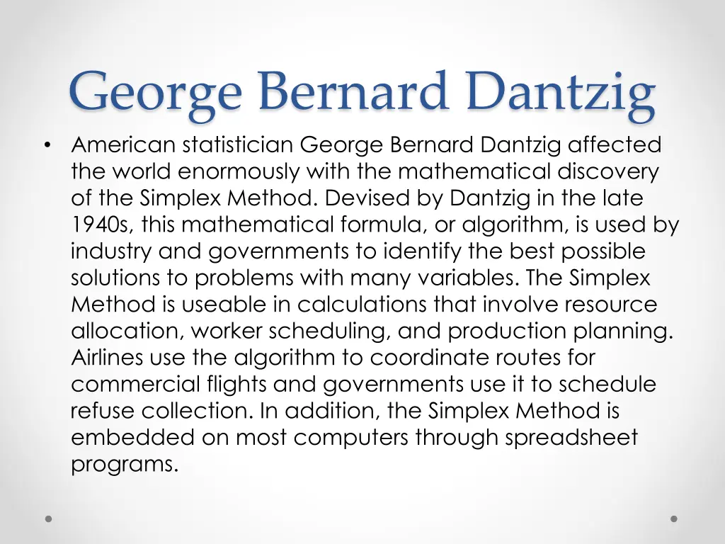 george bernard dantzig american statistician