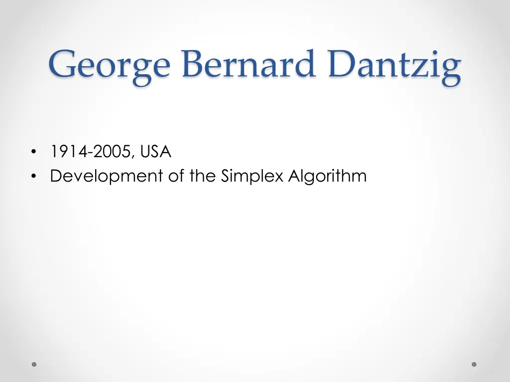 george bernard dantzig