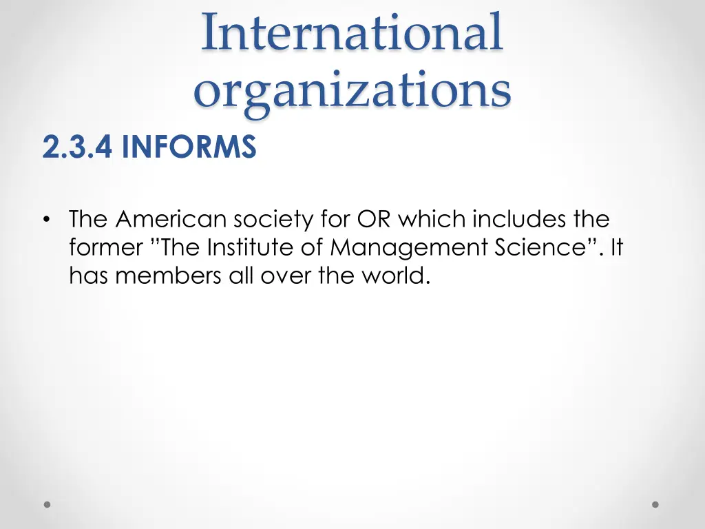 international organizations 2 3 4 informs