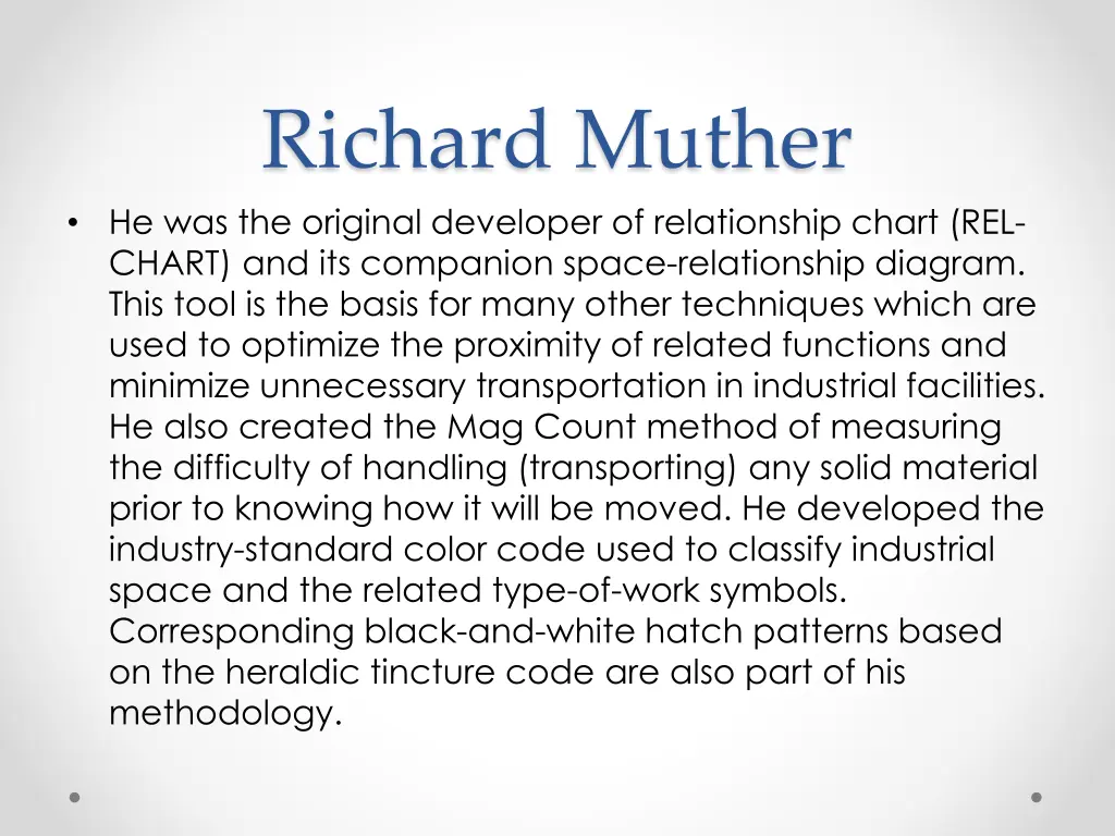 richard muther he was the original developer