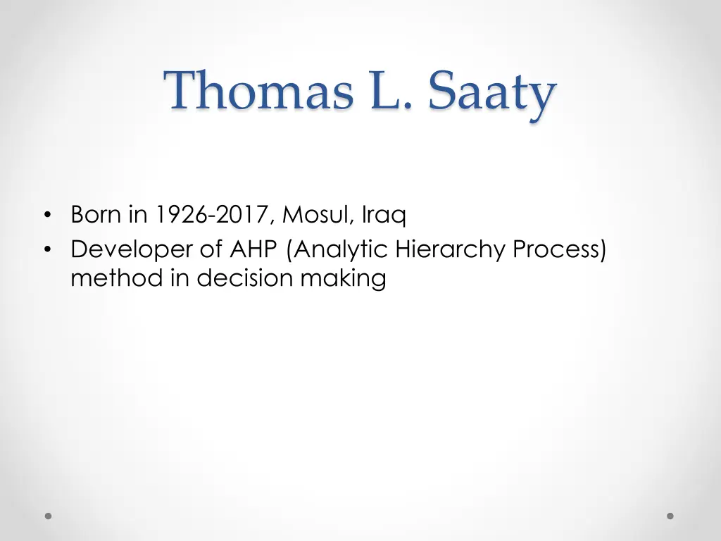 thomas l saaty