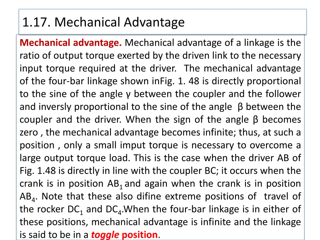 1 17 mechanical advantage