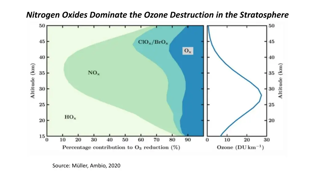 nitrogen oxides dominate the ozone destruction