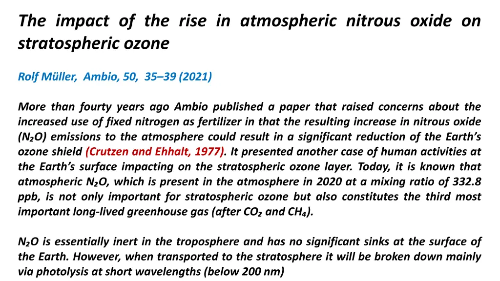 the impact of the rise in atmospheric nitrous