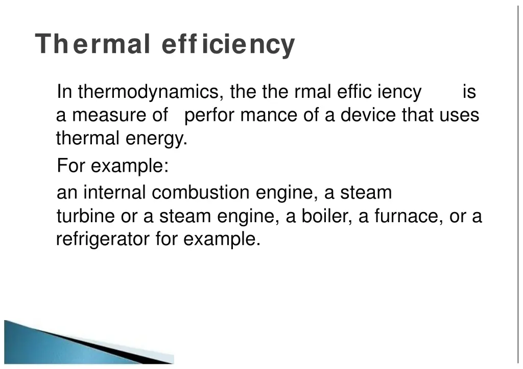 thermal efficiency