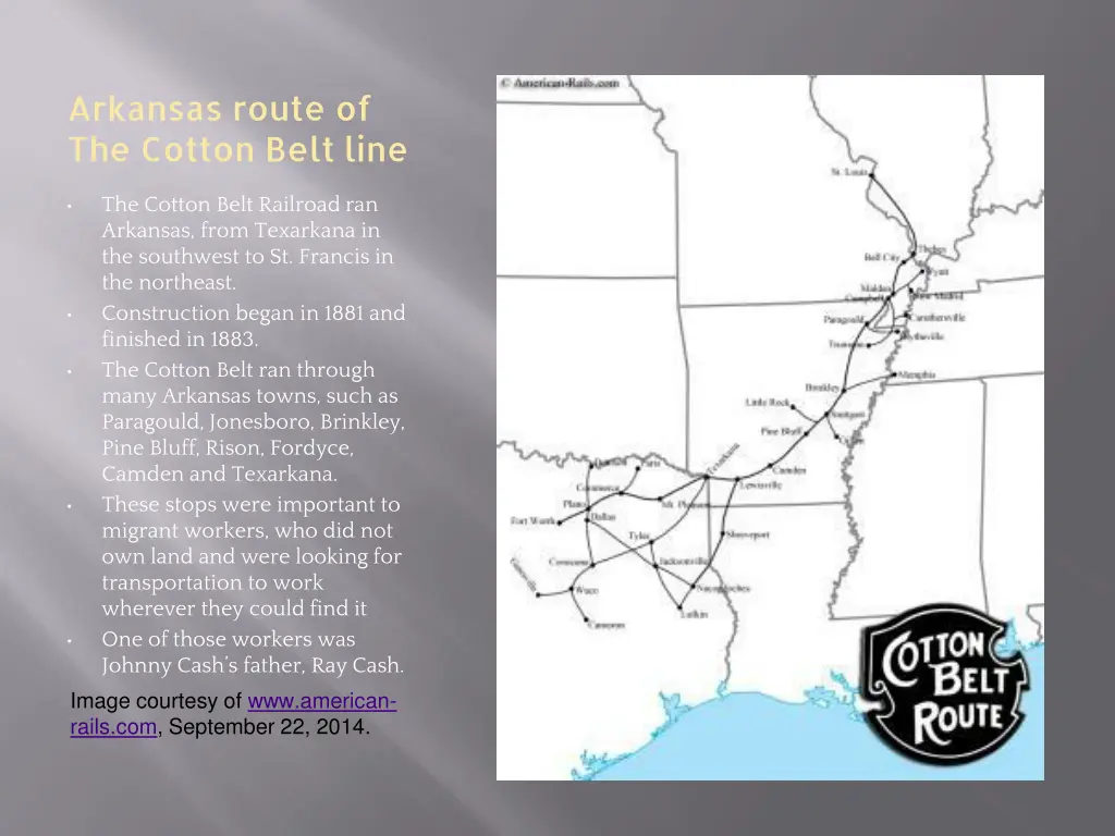 arkansas route of the cotton belt line