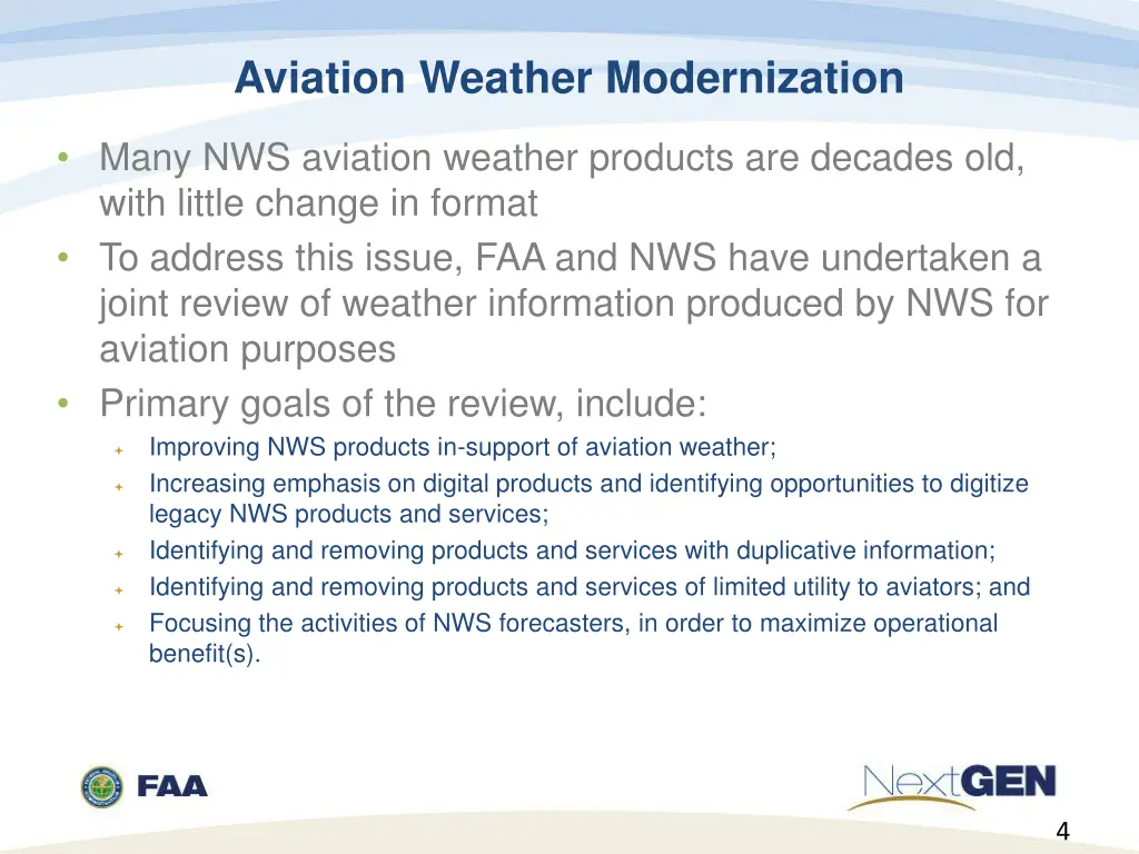 aviation weather modernization