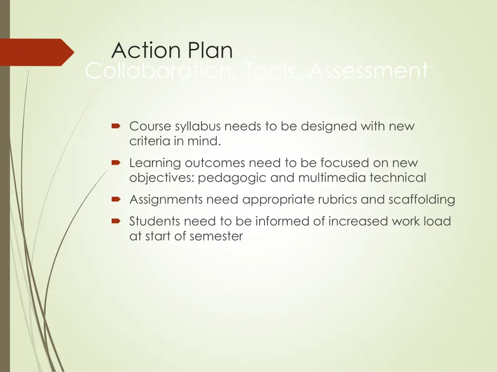 action plan collaboration tools assessment