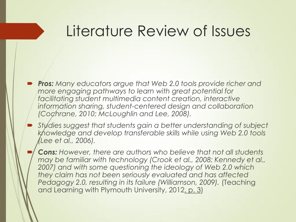 literature review of issues