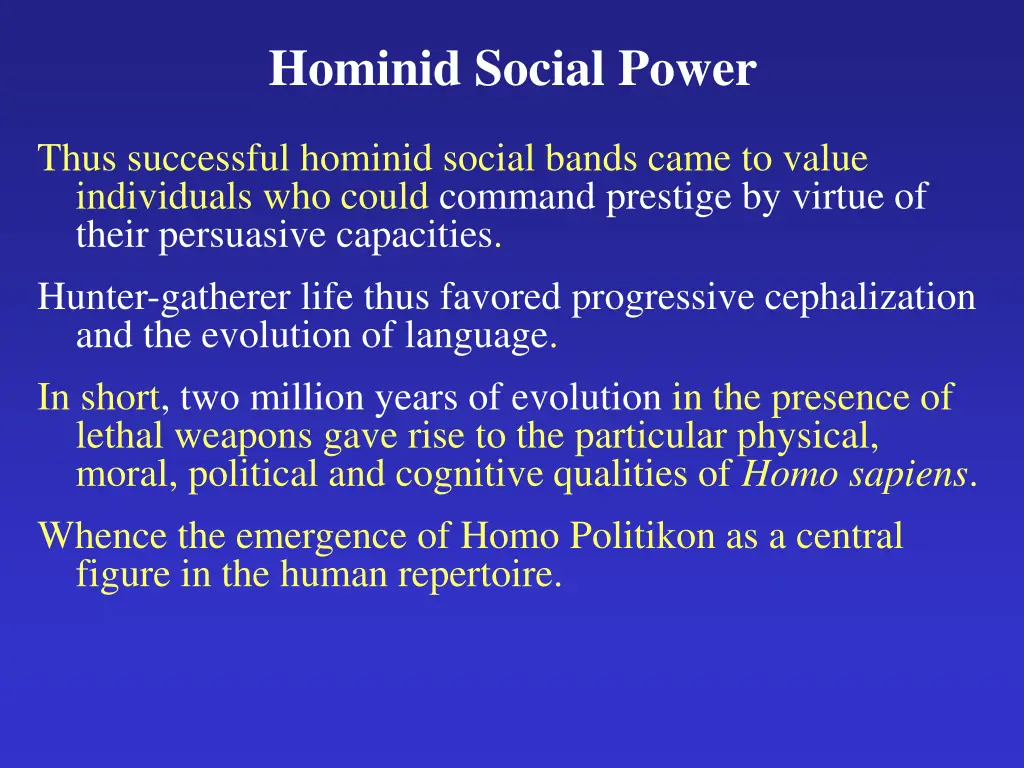 hominid social power 1