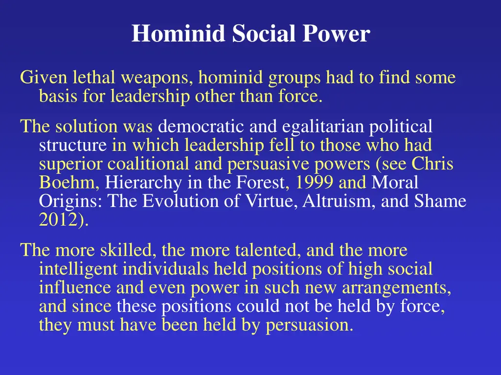 hominid social power