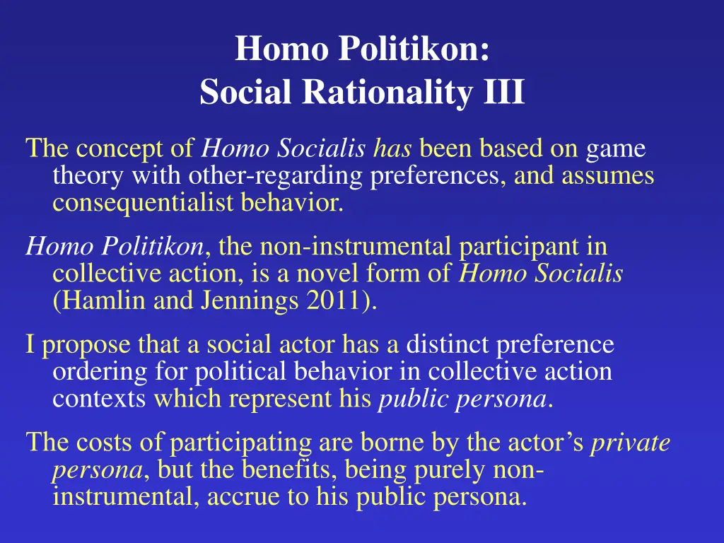 homo politikon social rationality iii