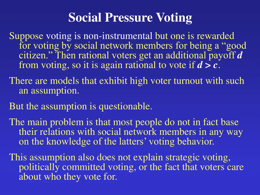 social pressure voting