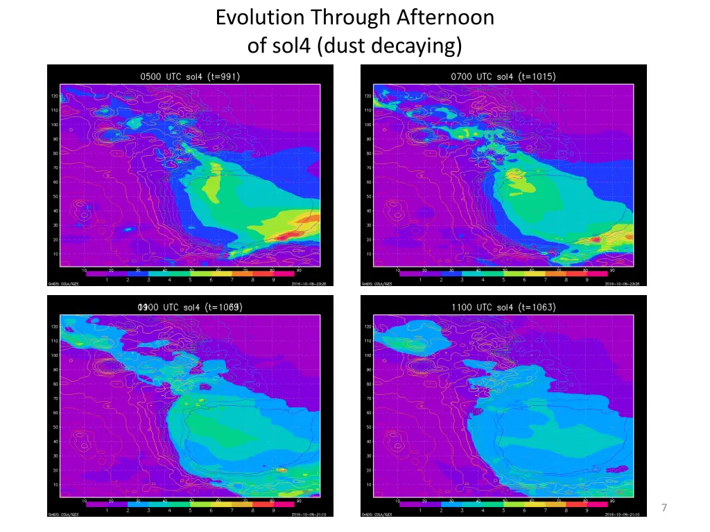 evolution through afternoon of sol4 dust decaying