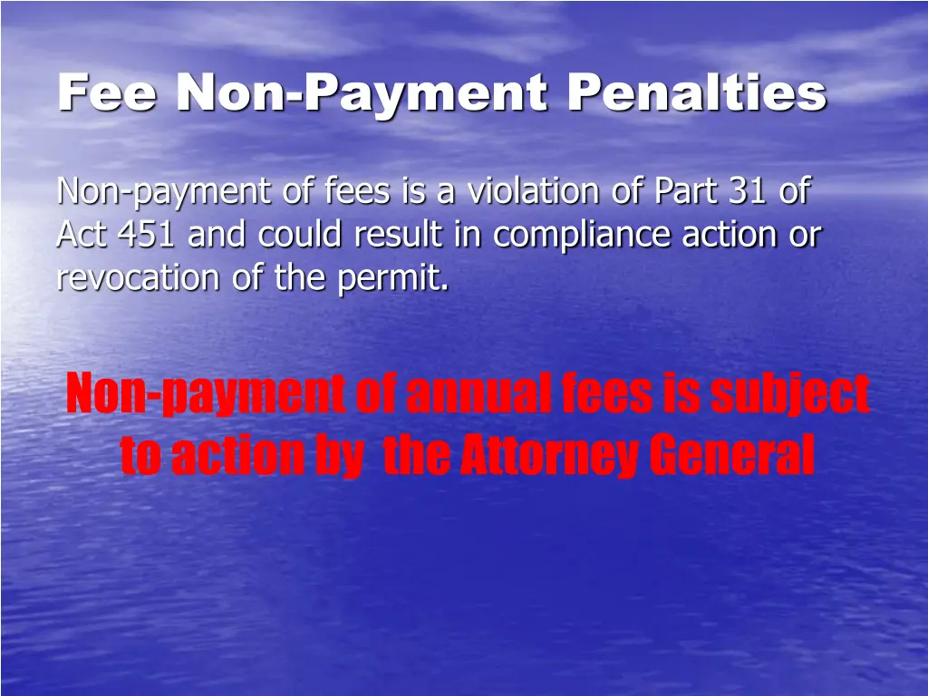 fee non payment penalties