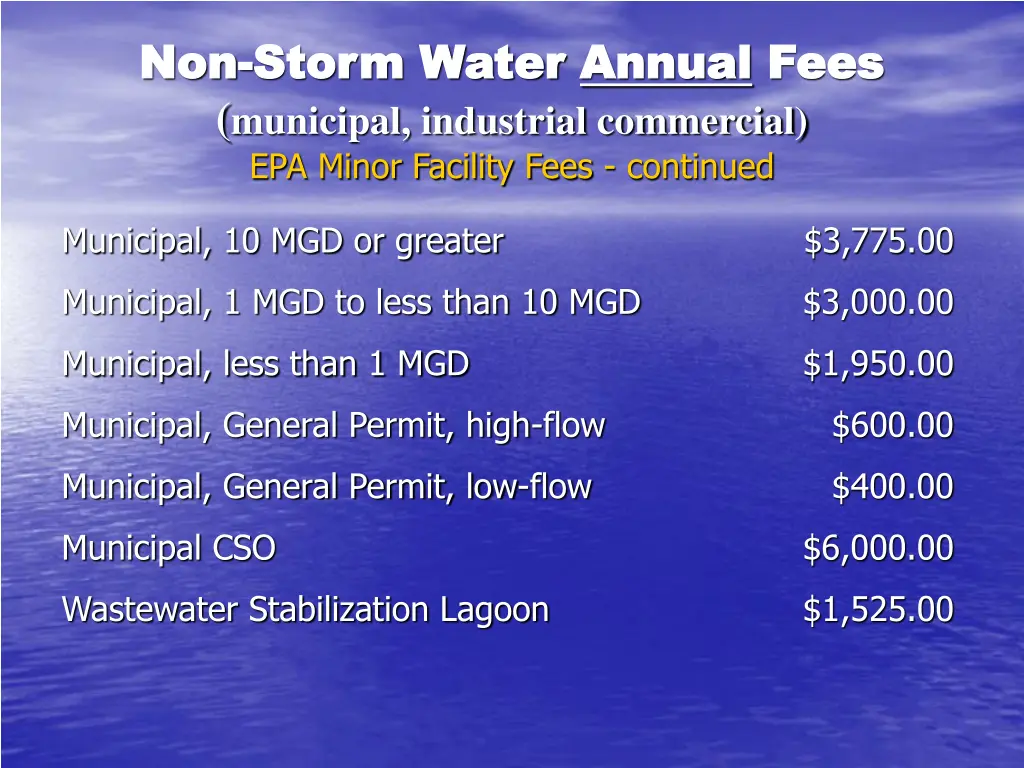 non non storm water storm water annual municipal 2