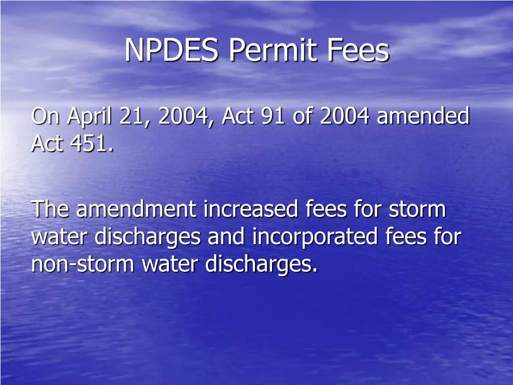 npdes permit fees