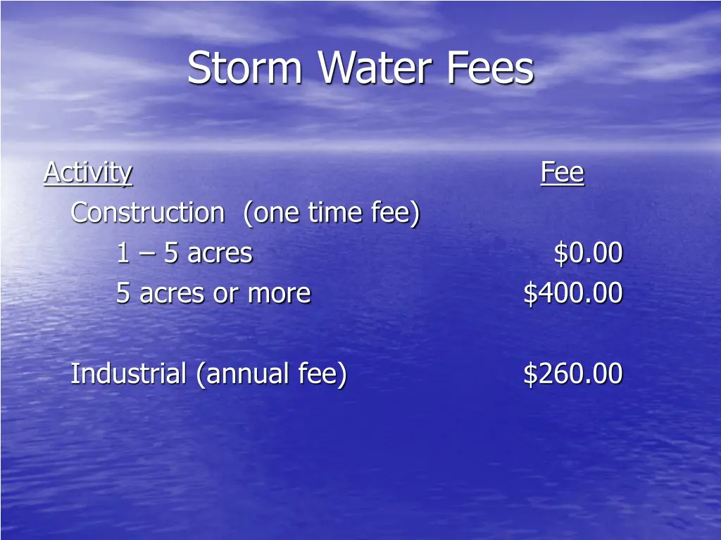 storm water fees