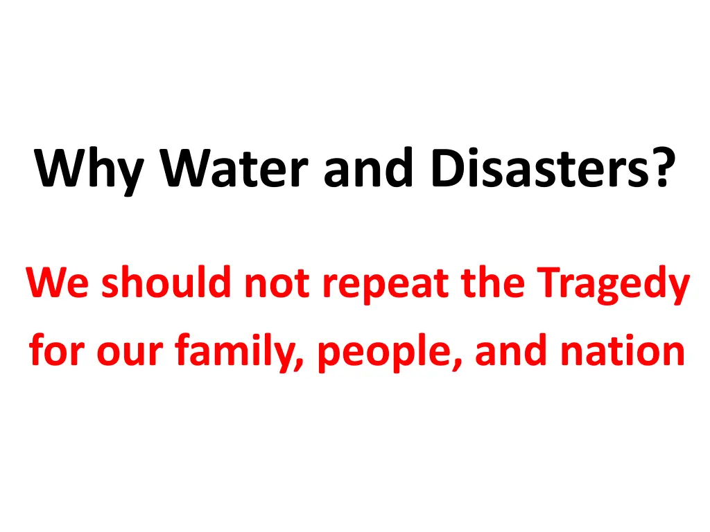 why water and disasters 1