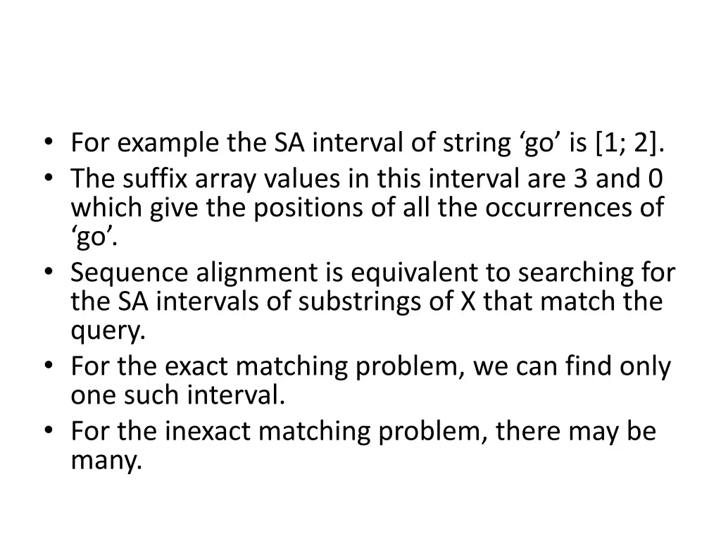 for example the sa interval of string