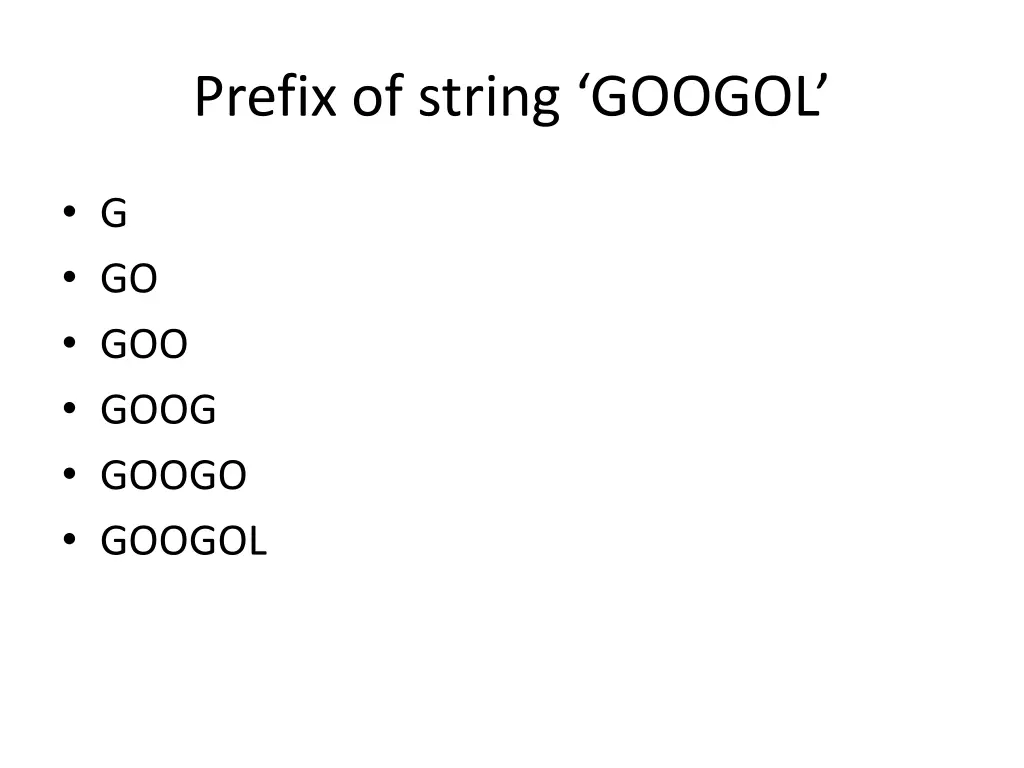 prefix of string googol