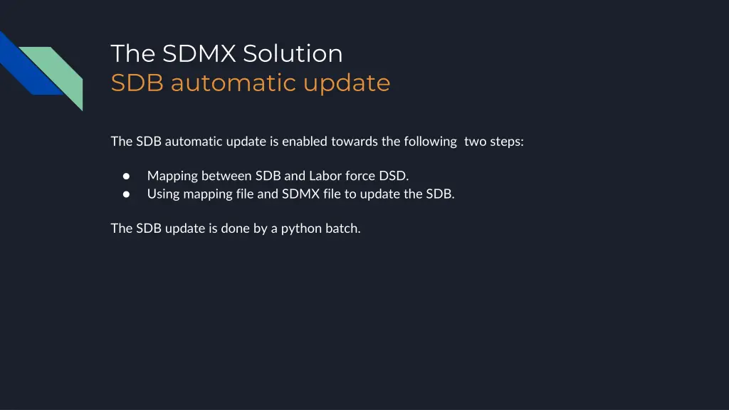 the sdmx solution sdb automatic update