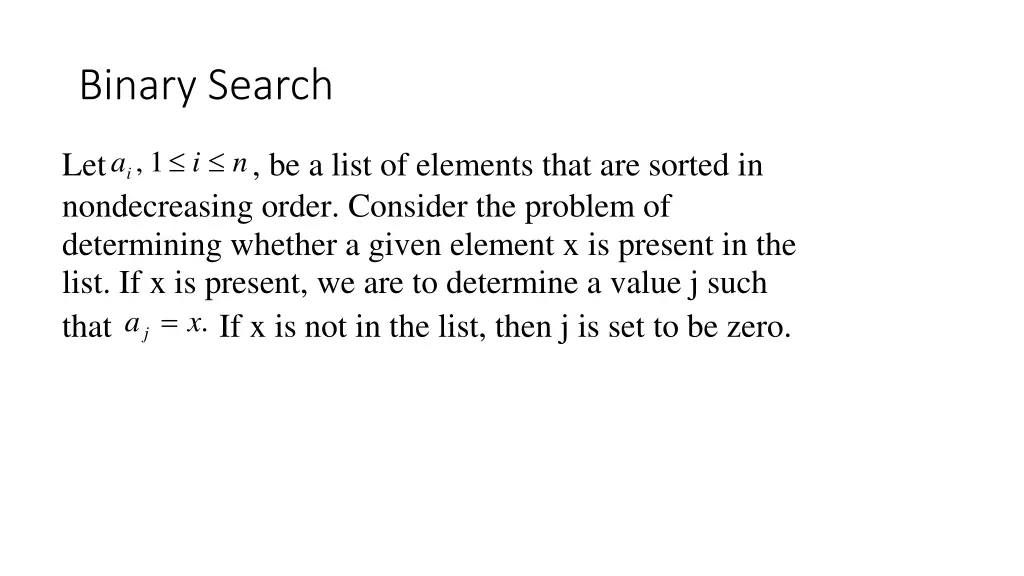 binary search