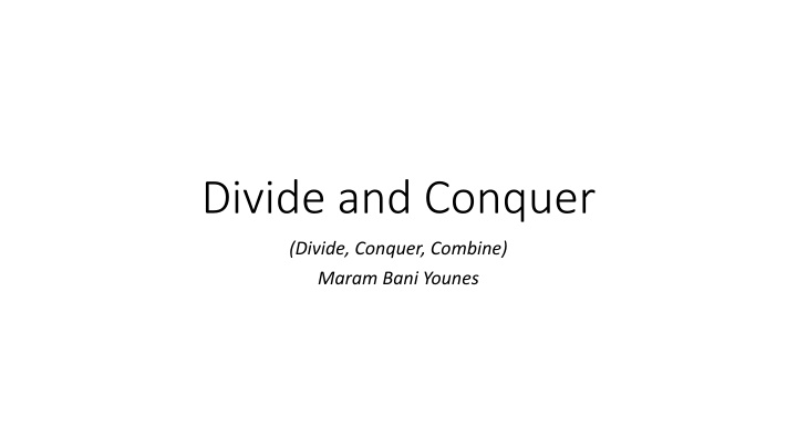 divide and conquer