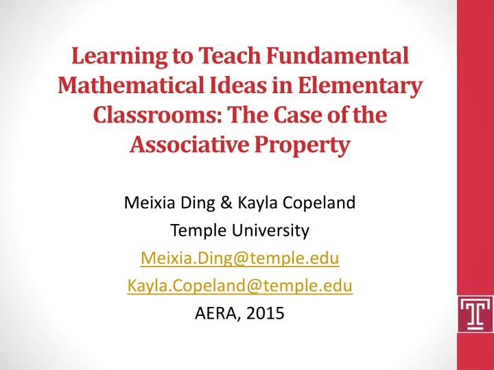 learning to teach fundamental mathematical ideas