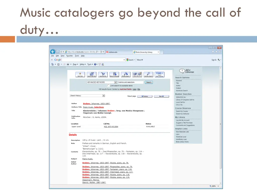 music catalogers go beyond the call of duty