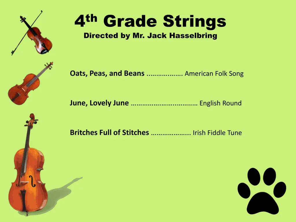 4 th grade strings directed by mr jack hasselbring