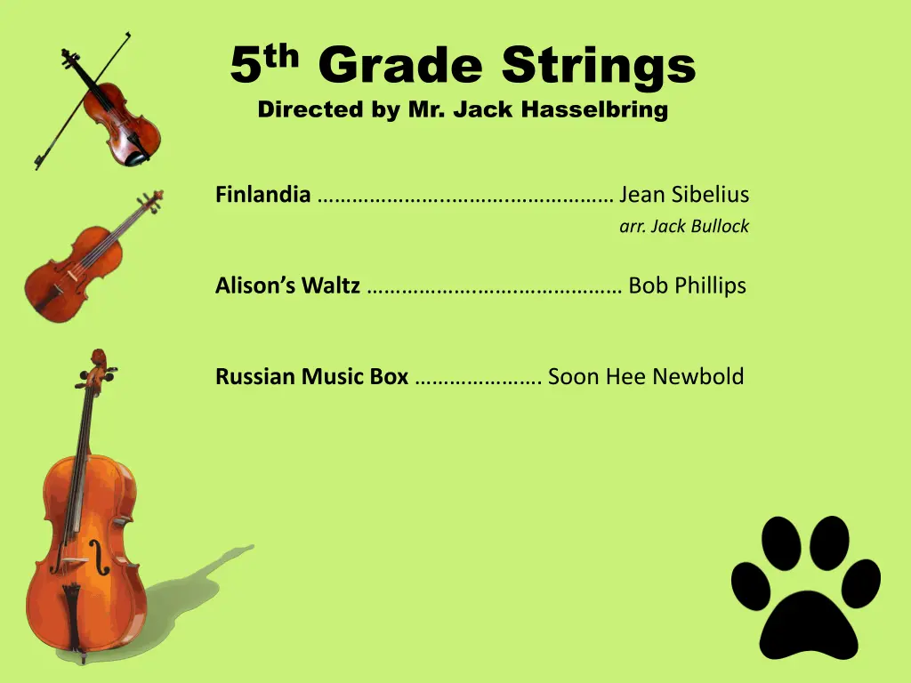 5 th grade strings directed by mr jack hasselbring