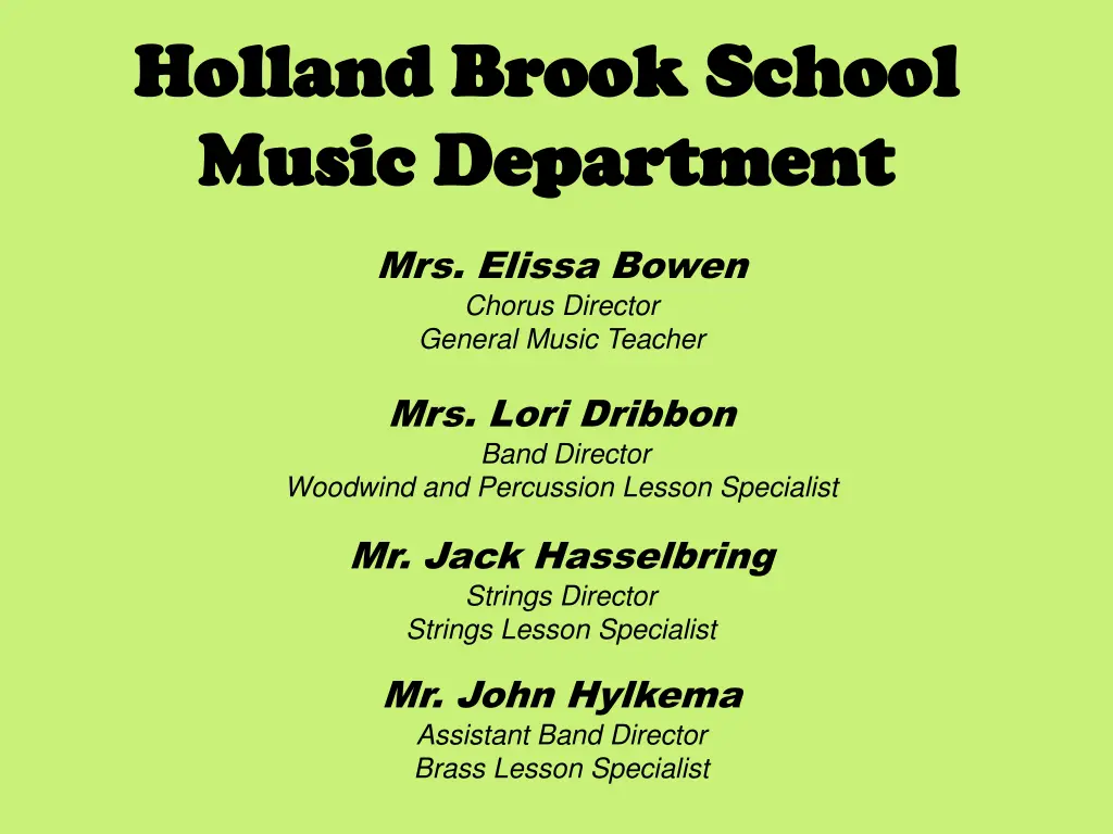 holland brook school holland brook school music