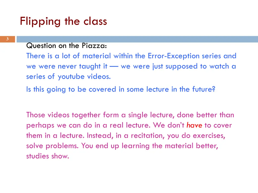 flipping the class