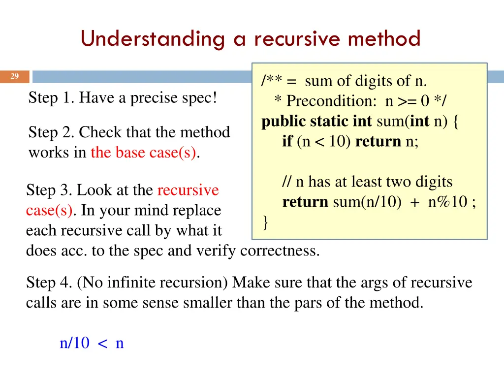 understanding a recursive method 2