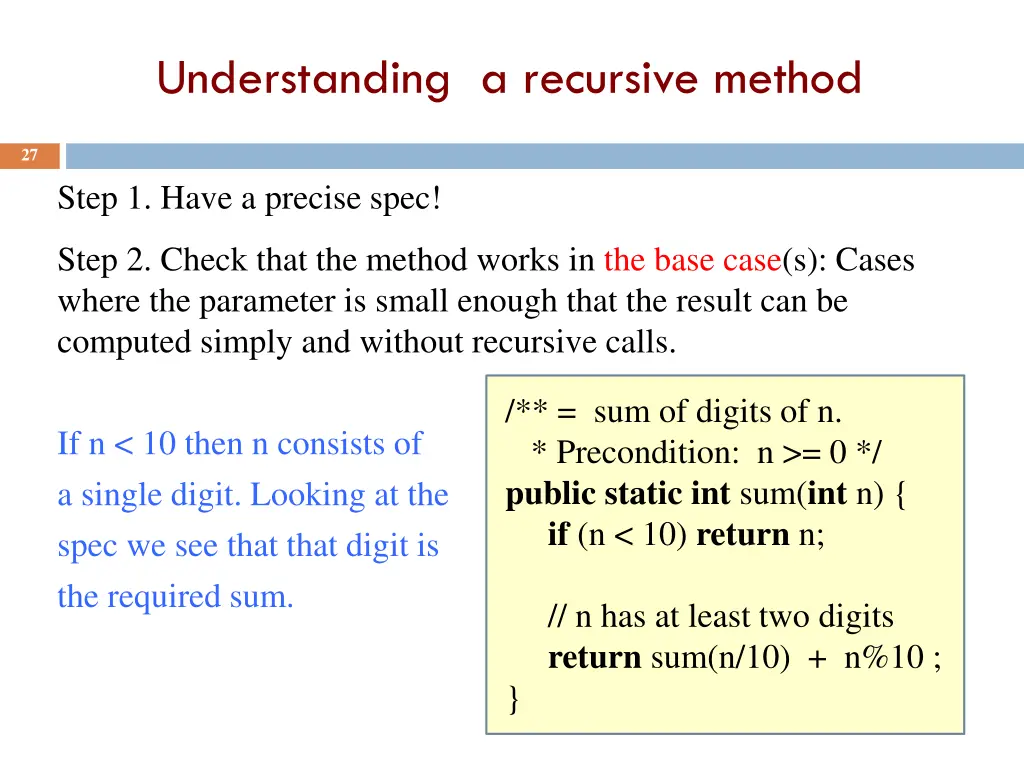 understanding a recursive method