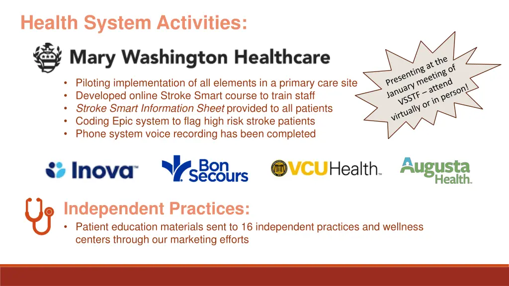 health system activities