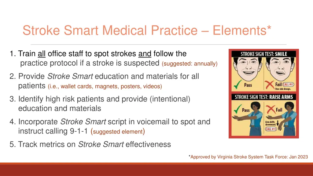 stroke smart medical practice elements