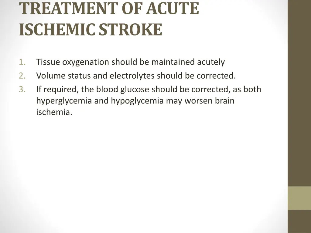 treatment of acute ischemic stroke