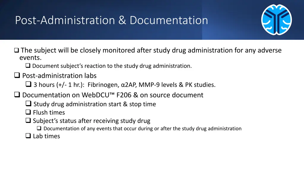 post administration documentation