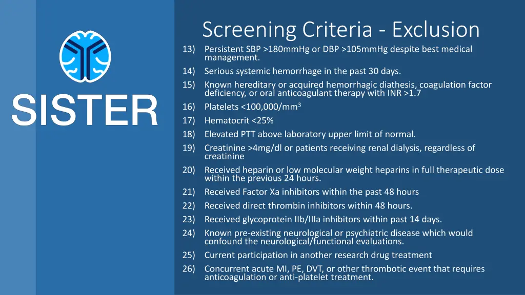 screening criteria exclusion 1