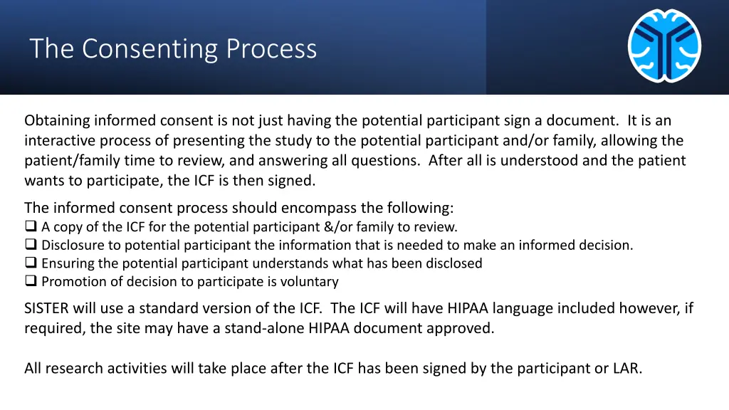 the consenting process