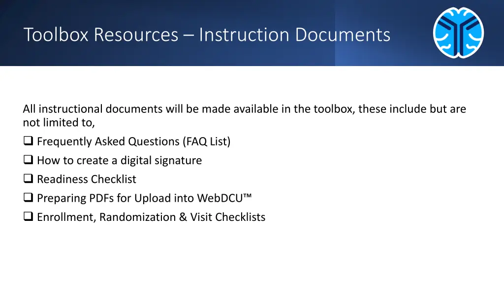 toolbox resources instruction documents