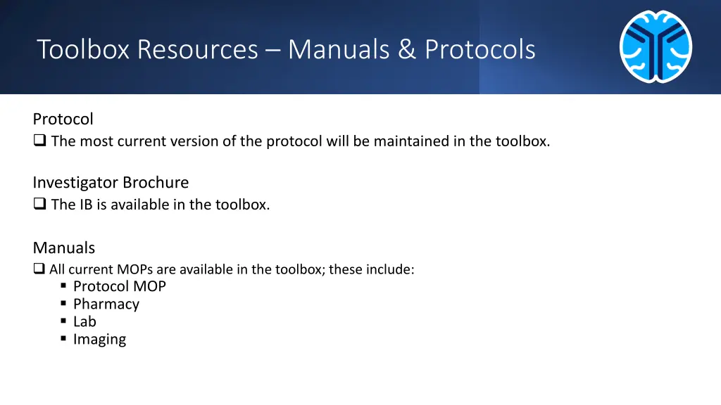 toolbox resources manuals protocols