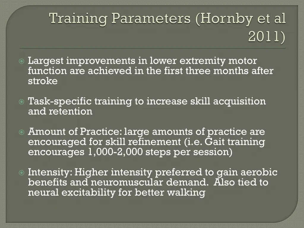 largest improvements in lower extremity motor