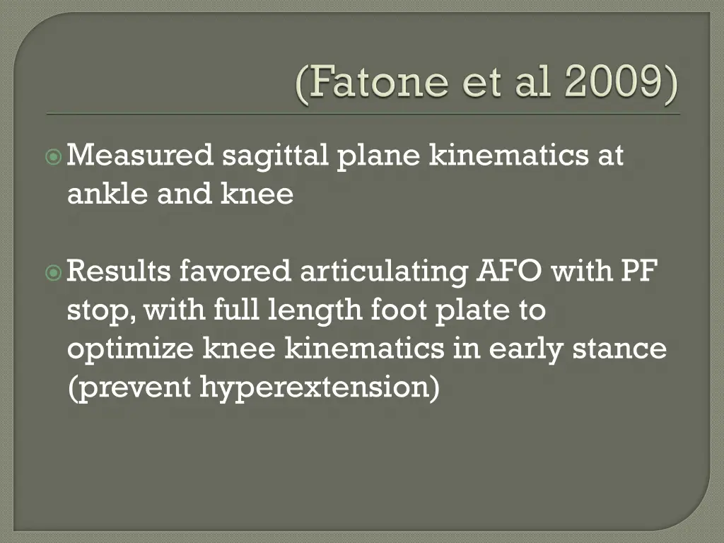 measured sagittal plane kinematics at ankle