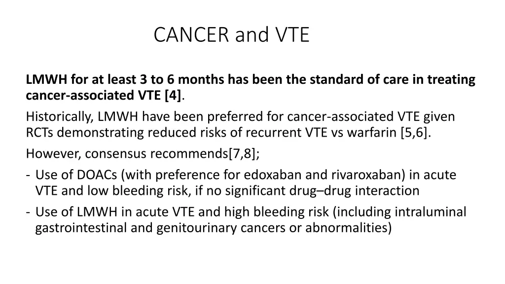 cancer and vte