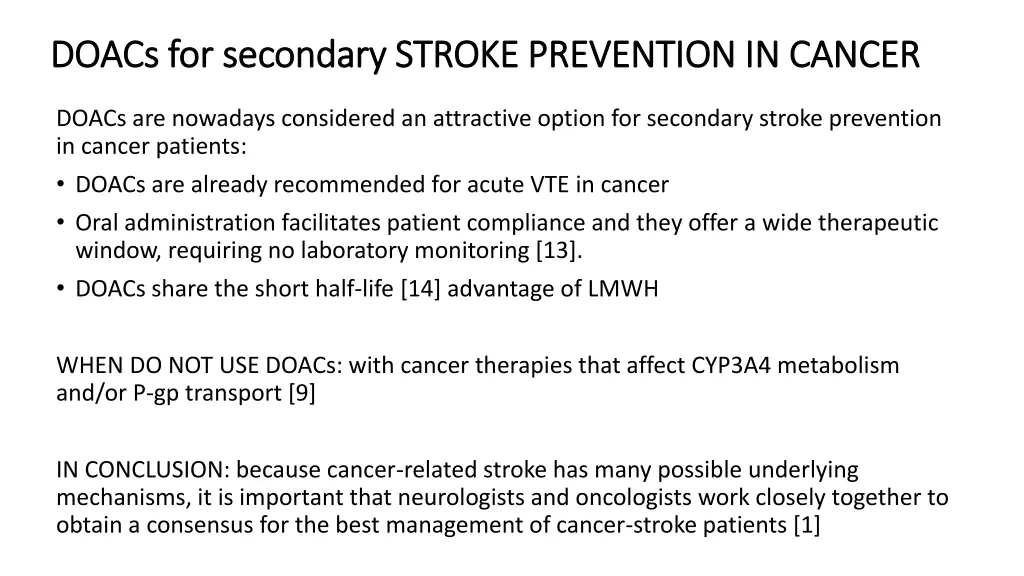 doacs for secondary stroke prevention in cancer 1