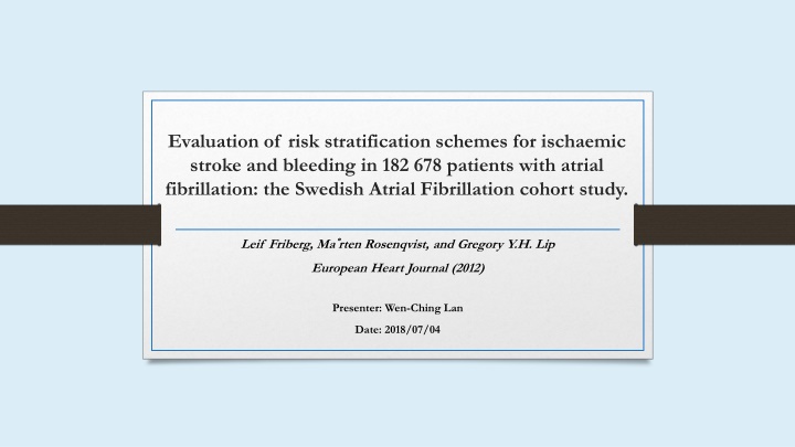 evaluation of risk stratification schemes