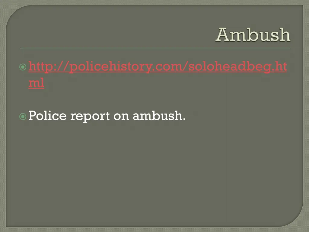 http policehistory com soloheadbeg ht ml